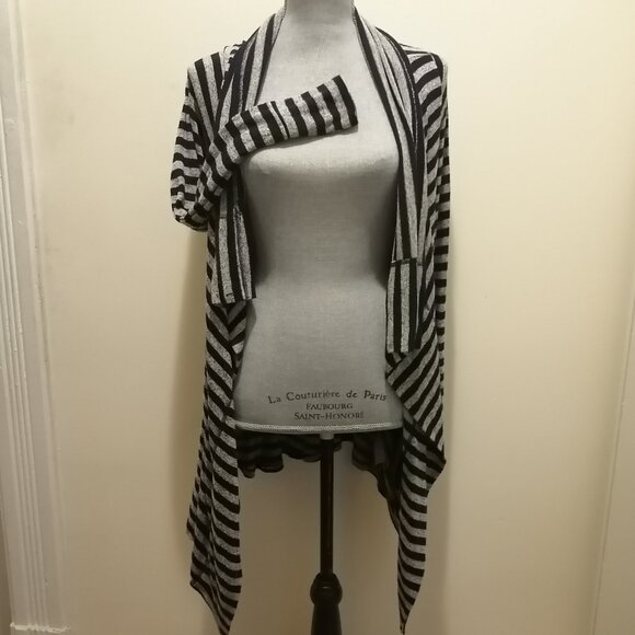 The Always Cardigan, Stripe (Long Cardigan with Pockets and Thumb Holes!) - Picture 2 of 8